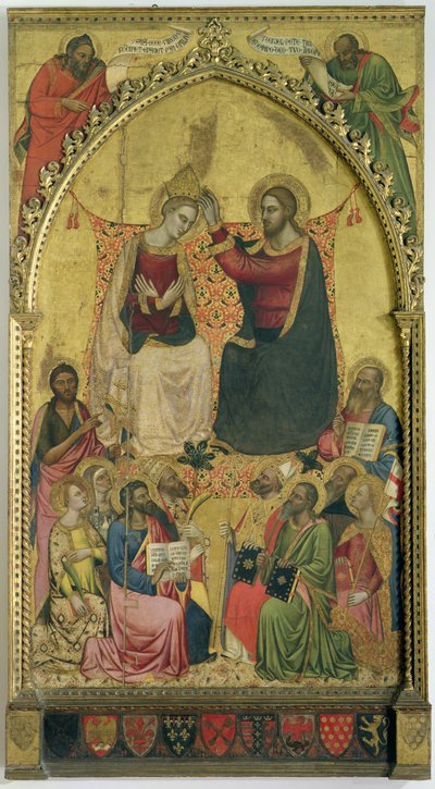 Die Krönung der Jungfrau mit Heiligen und Propheten, ca. 1372 von Jacopo di Cione